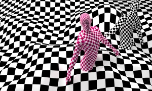 Black end Red checkered man